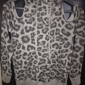 Women's Soft Cotton Cold Shoulder Hoodie